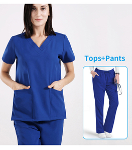 Conjuntos de Uniformes Médicos Color Naranja, Tela de Sarga de Alta Calidad en Spandex/Poliéster, con Detección de Agujas, Unisex, para Personal de Odontología y Farmacia - Product Image 3