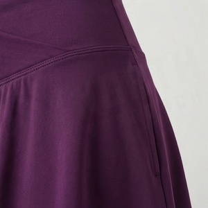Minifalda Cruzada de Cintura Alta para Mujer, Color Sólido, Estilo Deportivo, Transpirable, Tejido de Spandex y Poliéster, para Todas las Temporadas - Product Image 5