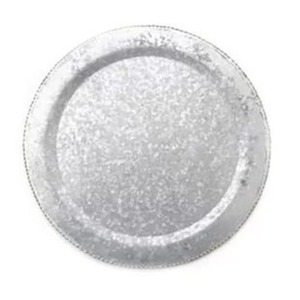 Fine Quality Metal Dinnerware Table Setting Round Silver Galvanized Steel Charger <b>Plates</b> For Wedding Banquets & Home <b>Decor</b> - Product Image 1