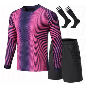 Camiseta de portero de fútbol para niños, uniformes de equipo juveniles para niños, conjunto de portero de manga larga para hombre con pantalones cortos a juego, transpirable - Product Image 1