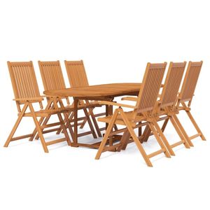 Juego de comedor de patio de 7 piezas de madera maciza de Acacia para uso en el jardín - Product Image 2