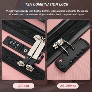 Set Valigie Rigide 5 Pezzi con Valigia da Cabina 20 Pollici a Mezza Apertura, Porta USB, Espandibile 24 Pollici e 28 Pollici, Collezione Borse da Viaggio Durevoli - Product Image 6