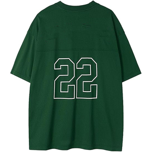 Camiseta Corta de Malla con Logotipo Personalizado para Hombre y Mujer, Estilo Retro de Fútbol Americano, Holgada, de Poliéster, para Verano, Ropa Urbana - Product Image 1