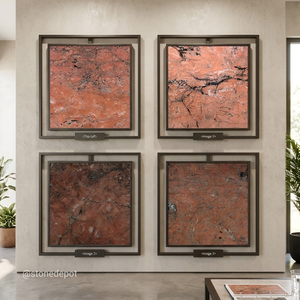 Revestimiento de Piedra de Mármol Rojo Mega de Calidad Premium para Exportación, con Superficie Desgastada, para Paredes de Villas y Hoteles, Diseño Moderno - Product Image 4