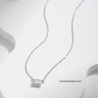 Collier pendentif en argent sterling 925 avec zircon pour femmes, chaîne en argent plaqué, style simple et classique, couleur unie