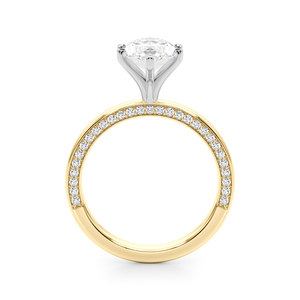 IGI Certified Marquise Cut Lab Grown Diamond Solitaire Wedding <b>Ring</b> with Accents 10K 14K 18K Gold 925 935 Silver <b>Rhodium</b> Plated - Product Image 4