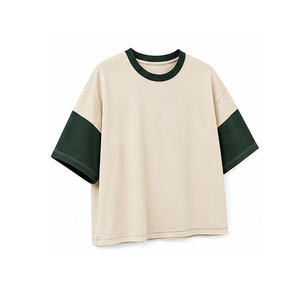 Camiseta de Corte Cuadrado para Mujer al por Mayor, Camiseta Casual de Manga Corta de Algodón Premium, Impresión de Logotipo Personalizado, Ropa de Marca Privada OEM ODM - Product Image 2