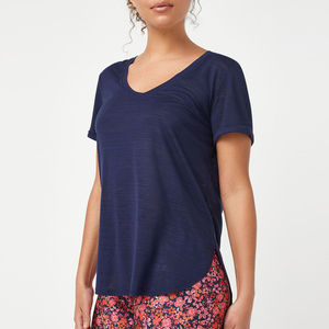 Camiseta Casual de Manga Corta con Cuello en V para Mujer, con Tela 100% Algodón Ecológica, Color y Talla Personalizables, para Uso Diario en Verano - Product Image 5