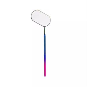 Rose Gold Oval <b>Makeup</b> <b>Mirror</b> With Long Handle 4 Colors Stainless Steel Cosmetic Tool For Beauty Application - Product Image 3
