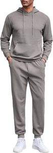 Custom 420GSM Interlock Fabric Tracksuit <b>Men</b> <b>Slim</b> <b>Fit</b> Hoodie <b>Joggers</b> Set Khaki Green Color Embroidered Logo Premium Style - Product Image 2