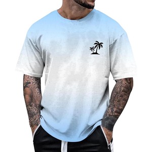 T-shirts décontractés à imprimé palmier, coupe ample, respirants et à séchage rapide - Product Image 1