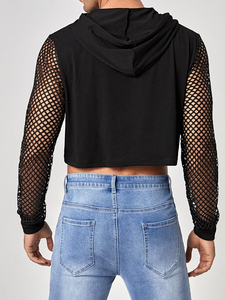 Haut court décontracté à capuche pour femme, sweat-shirt court sexy à manches longues en coton, pull streetwear tendance et confortable - Product Image 5