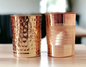 Gobelet à boire en cuivre martelé, verre à eau en cuivre pur, vaisselle ayurvédique, tasse à boisson réutilisable, cadeau - Product Image 5