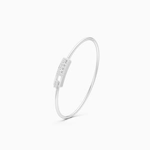 Kada élégant à motif rectangulaire en diamant de 0,3 ct en or jaune, blanc et rose 9 carats - Product Image 2