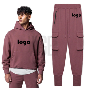 Men's Cotton Blend Tracksuit Set Hooded <b>Sweatshirt</b> Jogger Pants Comfortable Sportswear <b>Gym</b> Training Casual Apparel - Product Image 6