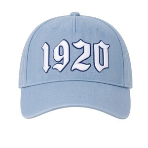 <b>Women</b> Light Blue 1920 Embroidered Logo <b>Baseball</b> Cap Adjustable Snapback Curved Brim Casual Outdoor Sports Fashion Headwear <b>Hat</b> - Product Image 2