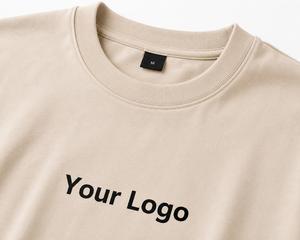 T-shirt en coton surdimensionné pour homme, tendance du moment, col rond, manches courtes, jersey, coupe décontractée, avec logo personnalisé imprimé sur le devant - Product Image 6