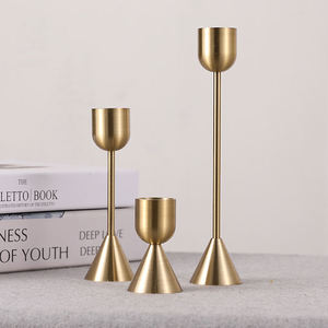 Wholesale Christmas Decorating Taper <b>Candlestick</b> Stands Metal <b>Brass</b> Gold Candle Holders for Wedding - Product Image 2
