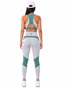 Conjunto de Yoga de Alta Calidad para Mujer, Tallas Grandes, Color Sólido, Cintura Alta, Logotipo Frontal Personalizable, Marca Privada, Conjunto de 2 Piezas - Product Image 6
