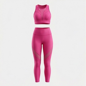 Ensemble de yoga pour femmes, vêtements de fitness, soutien-gorge de sport et leggings, tenue de sport pour la gym, l'entraînement et les exercices, couleur personnalisée - Product Image 1
