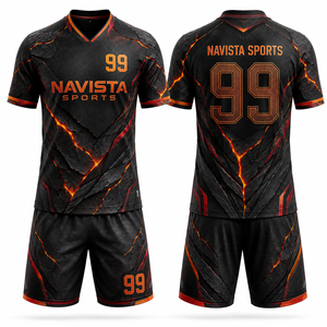 เสื้อฟุตบอลแบบแห้งเร็ว ระบายอากาศได้ดี ป้องกันรังสียูวี เป็นมิตรกับสิ่งแวดล้อม ต้านเชื้อแบคทีเรีย  ผลิตจากผ้าโพลีเอสเตอร์ตาข่าย 100% ปรับแต่งได้ตามต้องการ - Product Image 4
