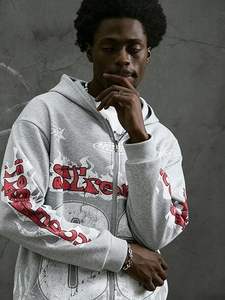 Superior International <b>Men's</b> Y2k Number Graphic Zip Up Hoodie Sweatshirt <b>Gothic</b> Long Sleeve Hooded Casual <b>Jacket</b> Streetwear - Product Image 3