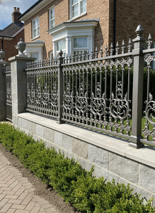 Panneaux de clôture en fer noir moderne robuste, ornements en fer forgé, hauteur 48 pouces, largeur 19,5 pouces, résistant à la rouille, motifs en relief 3D - Product Image 2