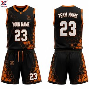 Ensemble d'uniformes de basket-ball sublimés personnalisés les plus vendus unisexe adultes et enfants concevez votre propre Kit d'équipe vêtements de basket-ball en gros - Product Image 3