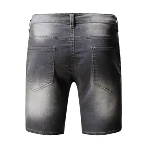 Custom Mens Denim <b>Jeans</b> Shorts Embroidered Crystal Light Classic Casual Fit Summer Breathable Durable <b>Soft</b> Fabric Streetwear - Product Image 4