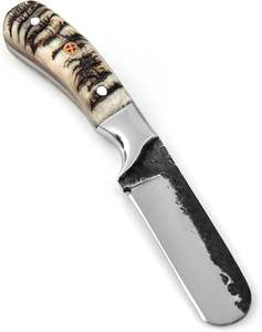 Couteau de cowboy western en acier inoxydable forgé à la main de haute qualité, manche en corne de bélier, lame fixe pleine longueur, camping, bœuf, OEM, ODM, DIY - Product Image 1