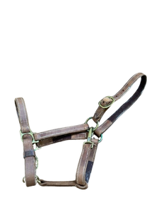 Cabestro de cuero resistente para competición con hebillas de latón en tono plateado, ajustable para el cuidado y manejo en establos. - Product Image 1