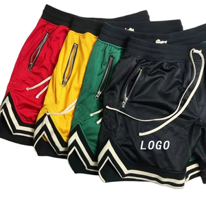 Shorts de basketball souples pour hommes, en Spandex/Polyester, respirants, anti-plis, imperméables, séchage rapide, taille élastique, écologiques, vente en gros - Product Image 5