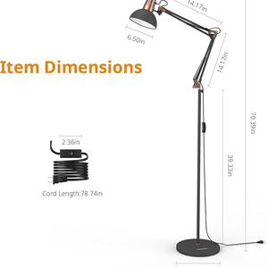 Lampe sur pied moderne noire en forme d'arc avec abat-jour en verre pour éclairage de lecture à côté du canapé - Product Image 5