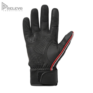 Gants de moto en cuir personnalisés OEM, en cuir de vachette perforé, avec protection des articulations, paume imprimée en silicone, sangle de poignet en néoprène, gants de conduite - Product Image 2