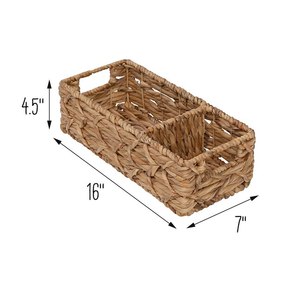 Ensemble de paniers (lot de 2), paniers de rangement en jacinthe d'eau naturelle - Product Image 4