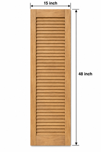 Volets de fenêtre à persiennes en bois massif sur mesure, finition bois naturel, volets décoratifs extérieurs pour maisons de style campagnard - Product Image 2