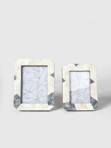 Luxury Handmade Bone Inlay Photo <b>Frame</b> <b>White</b> and Grey Geometric Mosaic Picture <b>Frame</b> Decorative Tabletop Display <b>Frame</b> Custom - Product Image 6