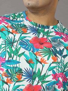 T-shirts imprimés pour hommes en tissu premium à motifs floraux, vente en gros, personnalisables OEM & ODM, t-shirts de performance - Product Image 2