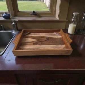 Multi-Purpose Wooden <b>Serving</b> Tray Handle Function for Snacks <b>Beverages</b>-Bohemian Design Wedding Diwali Dining Table Kitchen Use - Product Image 5
