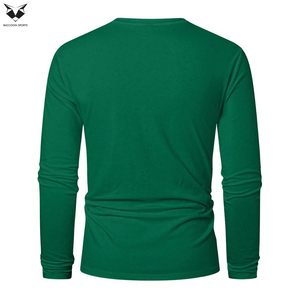 เสื้อเชิ้ตแขนยาวลำลองทันสมัย, เสื้อแขนยาวทรงเข้ารูปมีสไตล์ ขายส่งราคาดีที่สุด สีเขียวล้วน เสื้อยืดผู้ชาย - Product Image 2