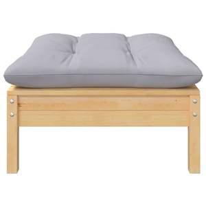 Conjunto de Muebles de Jardín de Madera de Pino Maciza con Tela (100% Poliéster) en Gris - Product Image 5