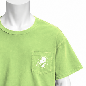 T-shirt vert menthe délavé avec poche poitrine, coupe ample, en coton délavé vintage, manches courtes, style streetwear décontracté pour le quotidien - Product Image 5