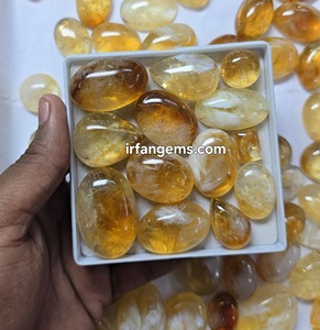 พลอยซิทรินคุณภาพสูงจากธรรมชาติ 100% ราคาขายส่ง พลอยซิทรินแบบคาโบชองทำมือ สำหรับทำเครื่องประดับพลอยซิทริน - Product Image 2