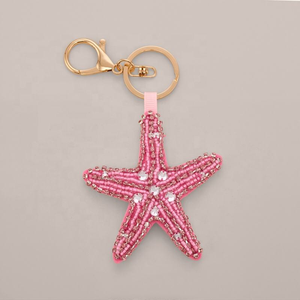 Magnifiques breloques perlées colorées et tendance pour sacs et vêtements, porte-clés étoile de mer perlée, grandes breloques étoile de mer pour sac - Product Image 1