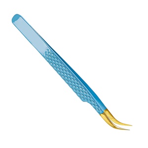 แหนบสแตนเลสเคลือบทองสำหรับการต่อขนตาอุปกรณ์เสริมความงามขายดี - Product Image 2