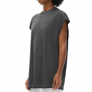 <b>Men</b> Crew Neck Sleeveless T-Shirt Plain Dark Gray 100% Cotton Knitted All Seasons Machine Washable T Shirts - Product Image 5