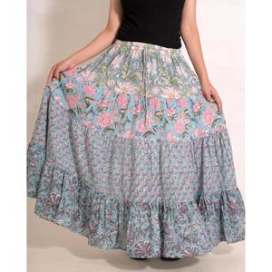 Handmade Cotton Printed <b>Wrap</b> Skirt Women Boho Long Maxi Skirt Summer <b>Beach</b> Festival Casual Clothing - Product Image 1