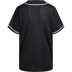 High Performance Black Baseball Jersey Grey Trim <b>Athletic</b> Team Uniform Full Button Sportswear - Product Image 2