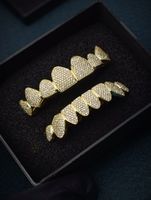 Grillz sur mesure haut de gamme en argent sterling 925, sertis de diamants Moissanite VVS, effet glacé, brillance intense, bijoux dentaires Hip Hop, vente en gros