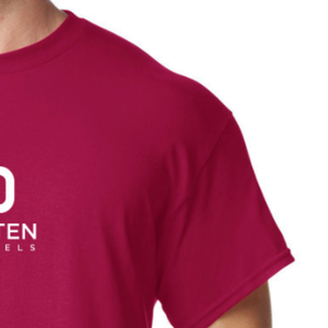 เสื้อยืดผู้ชาย ผ้าฝ้าย แขนสั้น คอกลม สวมใส่สบาย แฟชั่นเรียบง่าย สีแดง - Product Image 6